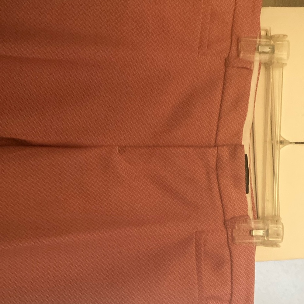 These are red and white pattern pants Banana Republic